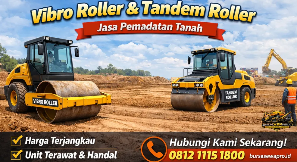 Harga Sewa Vibro Roller & Tandem Roller Terbaik | Jasa Pemadatan Tanah